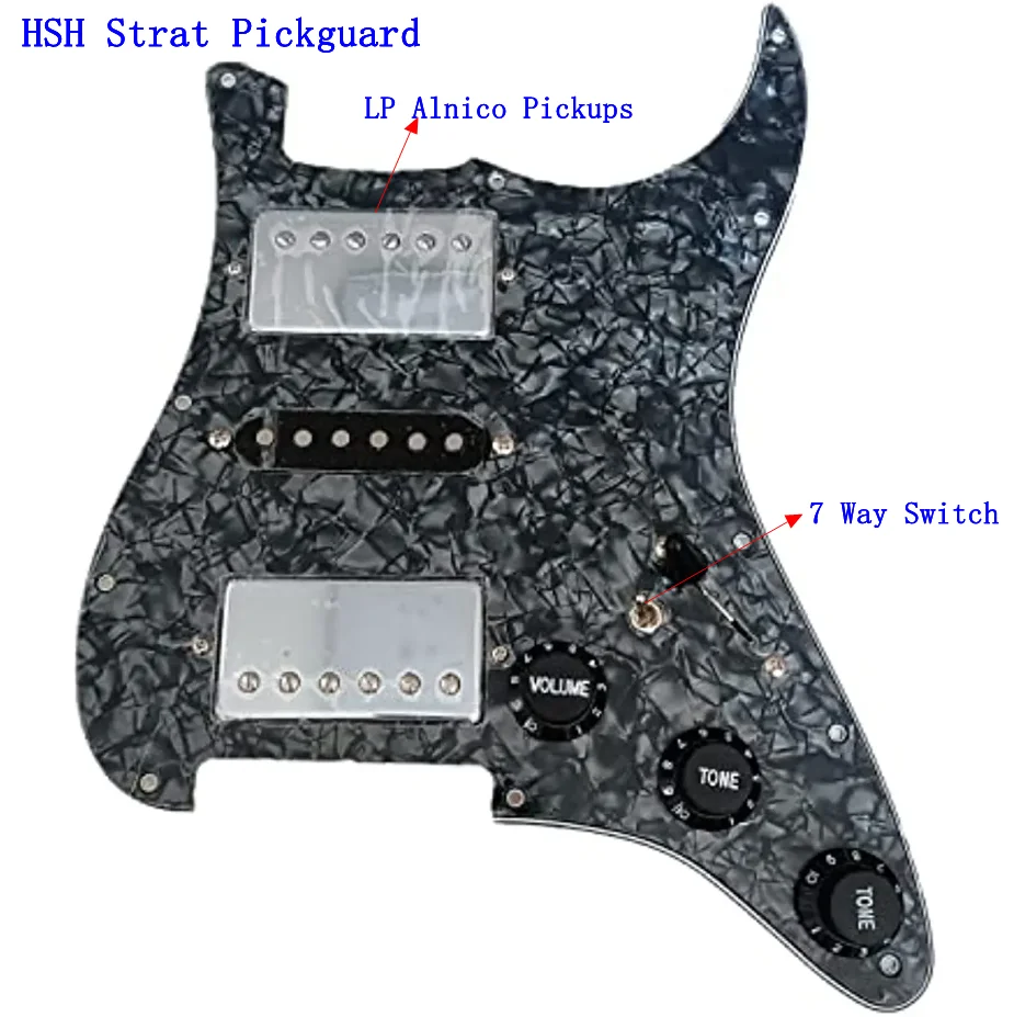 

HSH Prewired Loaded Guitar Pickguard Set Coil Spliting Switch LP Alnico V Humbucker Pickups for Electric Guitars