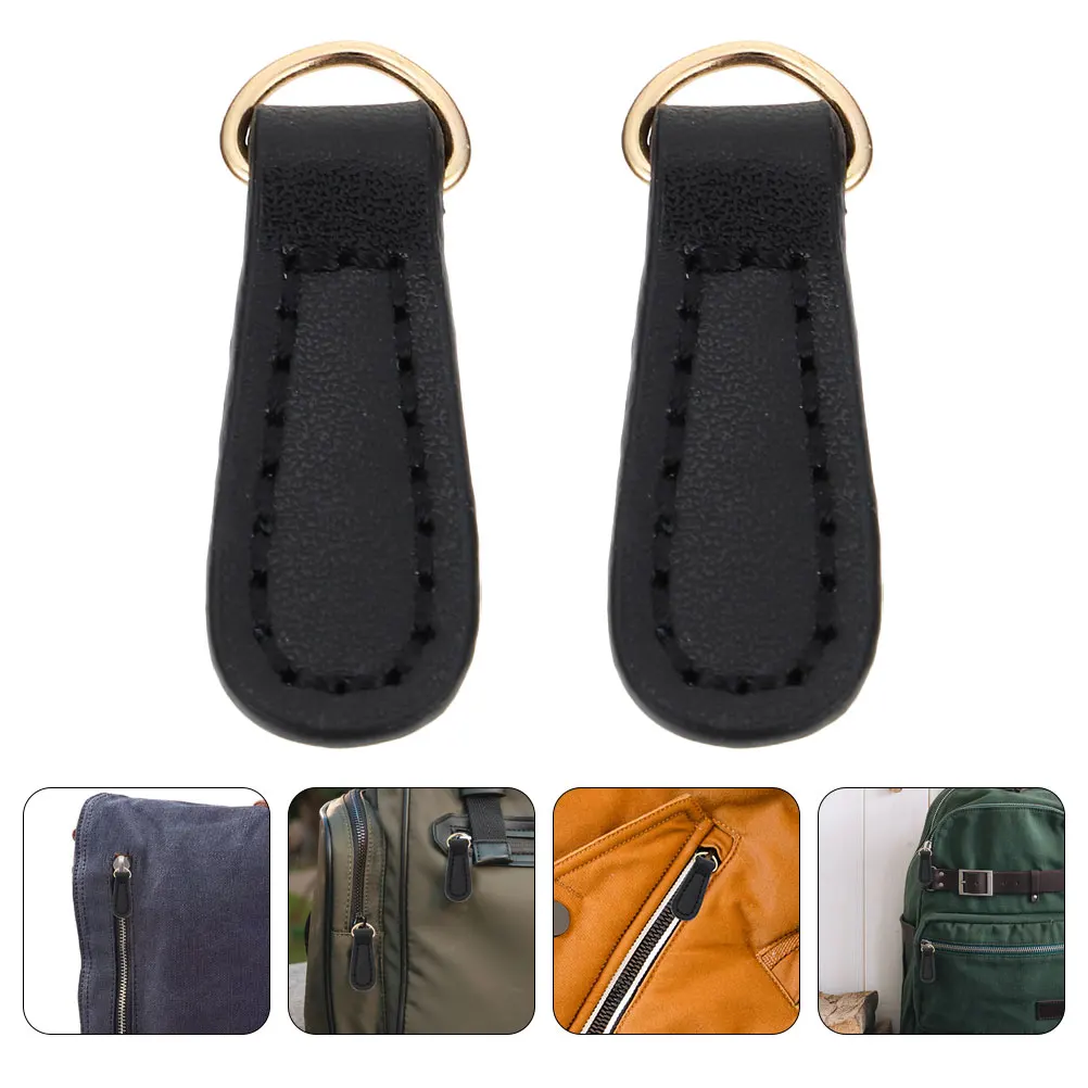 

4Pcs Faux Hand-Sewn Zipper Pulls Replacement Backpack Buckle Clothing Bags Zipper Slider Repair Accessories