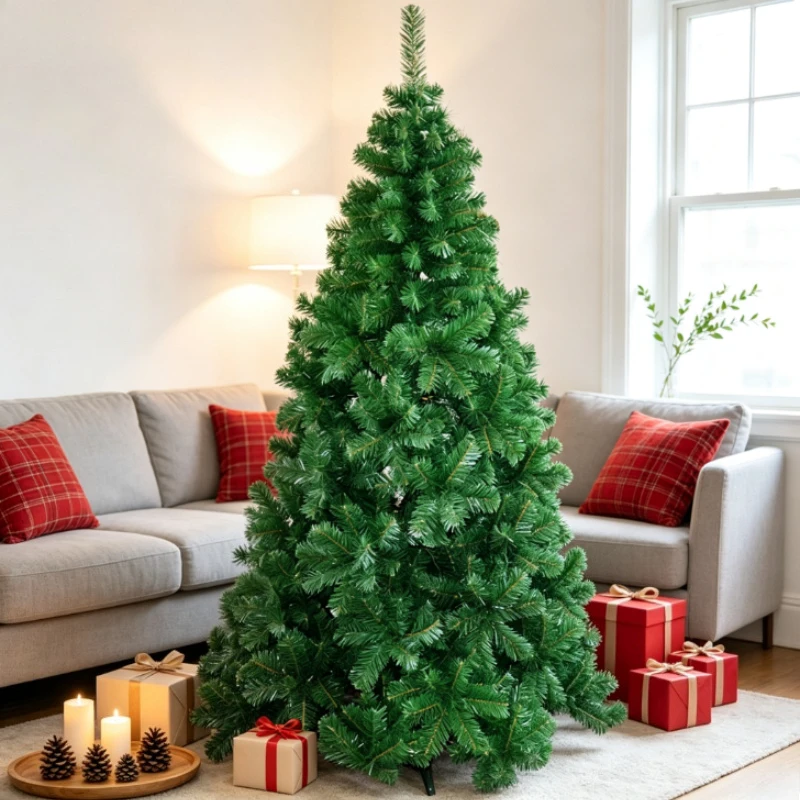 Artificial Christmas Tree PVC Encrypted Pine Needle Green Large Christmas Tree 90cm-210cm Christmas Home Party Scene Decorations