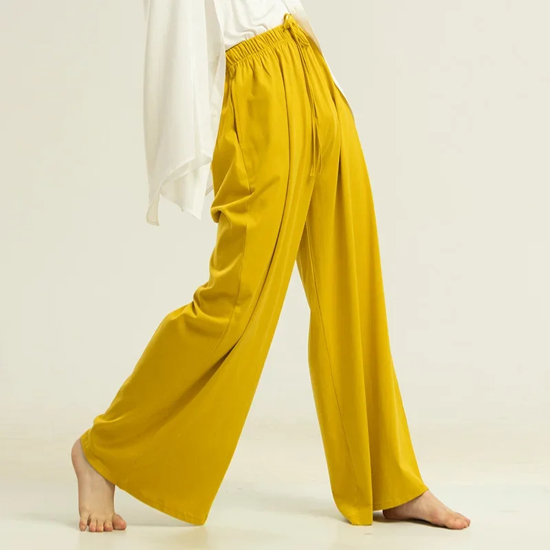 UMI MAO Unisex Wide Leg Pants Fat Leg Exercise Dance Clothing Loose Fitting Straight Leg Modern Dance Pant Dance Art Trousers