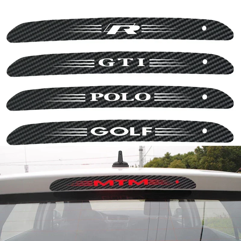 Carbon Fiber Brake Sticker for Volkswagen VW Polo GTI Golf 5 6 7 MTM Rline S Racing High Positioned Rear Brake Lights Stickers