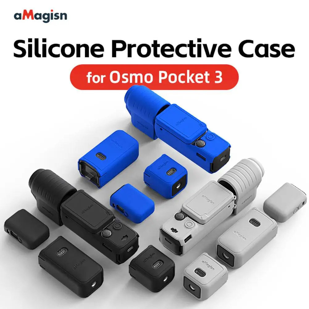 Silicone Cover Set for dji OSMO Pocket 3 Full Protection Host Lens Screen Protective Cover Case With Anti-lost Rope For Pocket 3