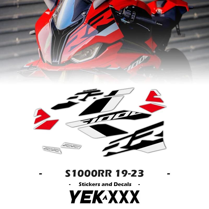 

S1000RR 19-23 Red Car Version Motorcycle Sticker Fairing Shell Sticker Decal For BMW S1000RR 2019 2020 2021 2022 2023