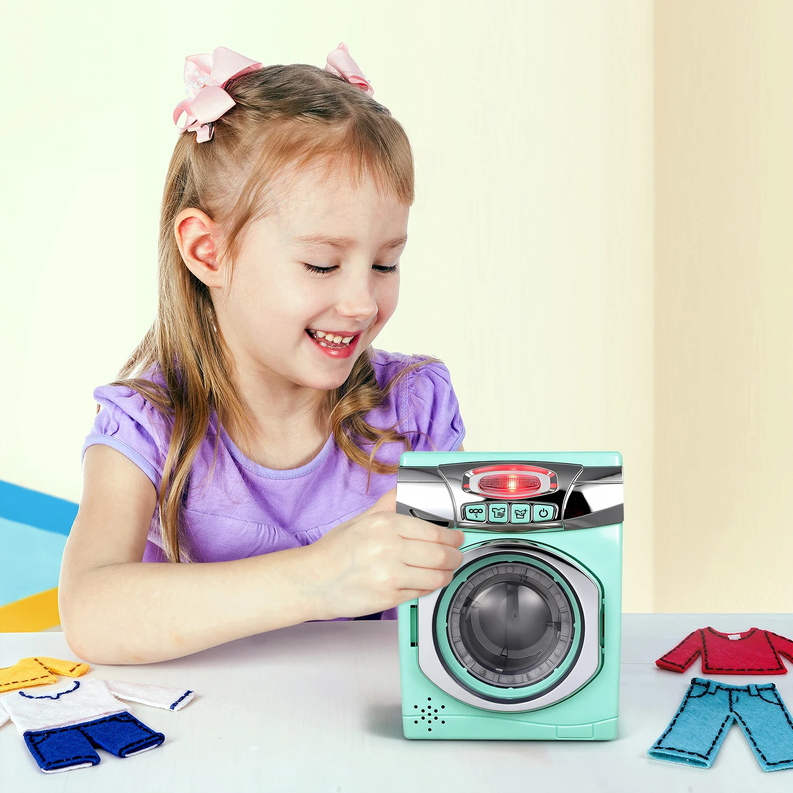 

Simulated Kitchen Set Plastic Pretend Play Washer Dryer For Kids Baby Educational Early Learning Home Appliance Roleplay Gift