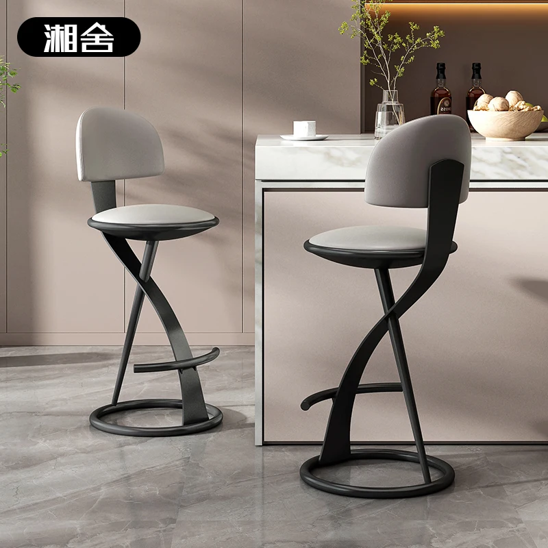 الفاخرة الحديثة الجلود بار البراز مع دعم الظهر عالية كرسي المطبخ جزيرة البراز أنيقة مقهى ديكور المنزل