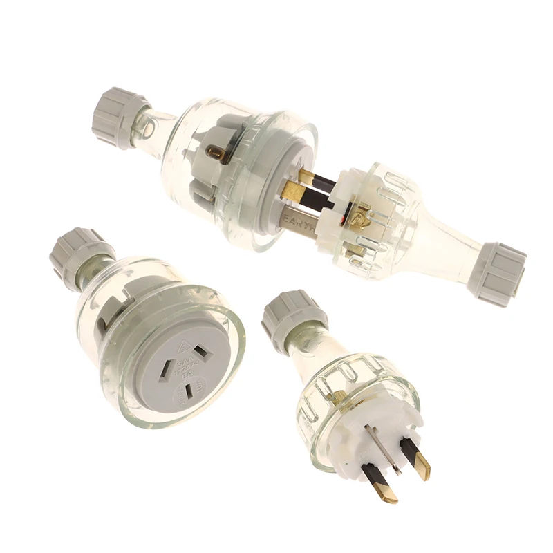 1PC Australian Male Plug Female Rewirable Plug Socket 3 Prong Grounded Electrical DIY Assembled SAA Rewire Socket