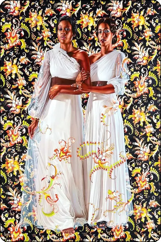 Kehinde Wiley Portrait The Two Sisters Poster Metal Sign Decor - 8 x 12inch Bar Pub Garage Man Cave Wall Art