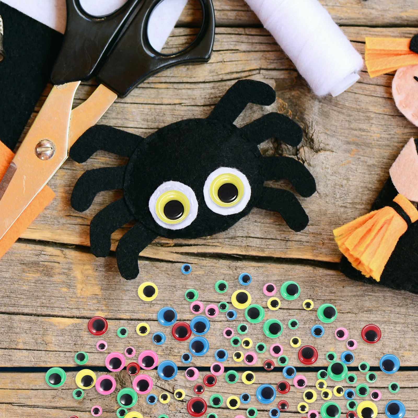 

200Pcs Googly Sticker Eyes Self-Adhesive Decals for School Art Projects Easy to Use on Flat Clean Surfaces Vibrant Colors