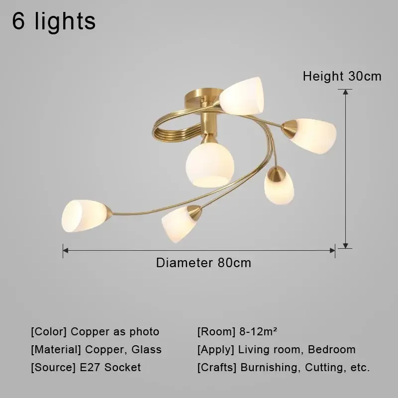 Creatieve plafondhanglamp Noordse kroonluchter Led-lamp Woonkamer Glas Lichtpunt Home Decor Slaapkamerverlichting