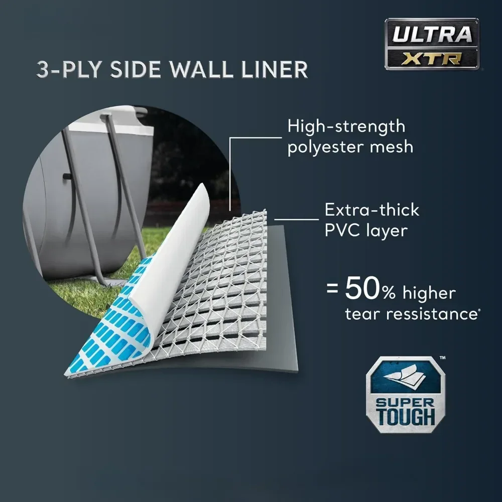 مجموعة حمام سباحة خارجي بإطار XTR مقاس 24 × 12 × 52 بوصة فوق الأرض #5