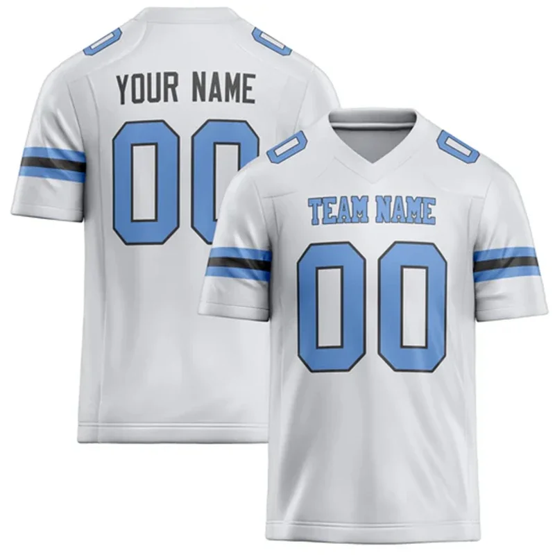 

Customized Team Name Number Name Rugby T-shirt Personalized DIY V Neck White Mens Sports T Shirt Loose Quick Dry Team Uniforms