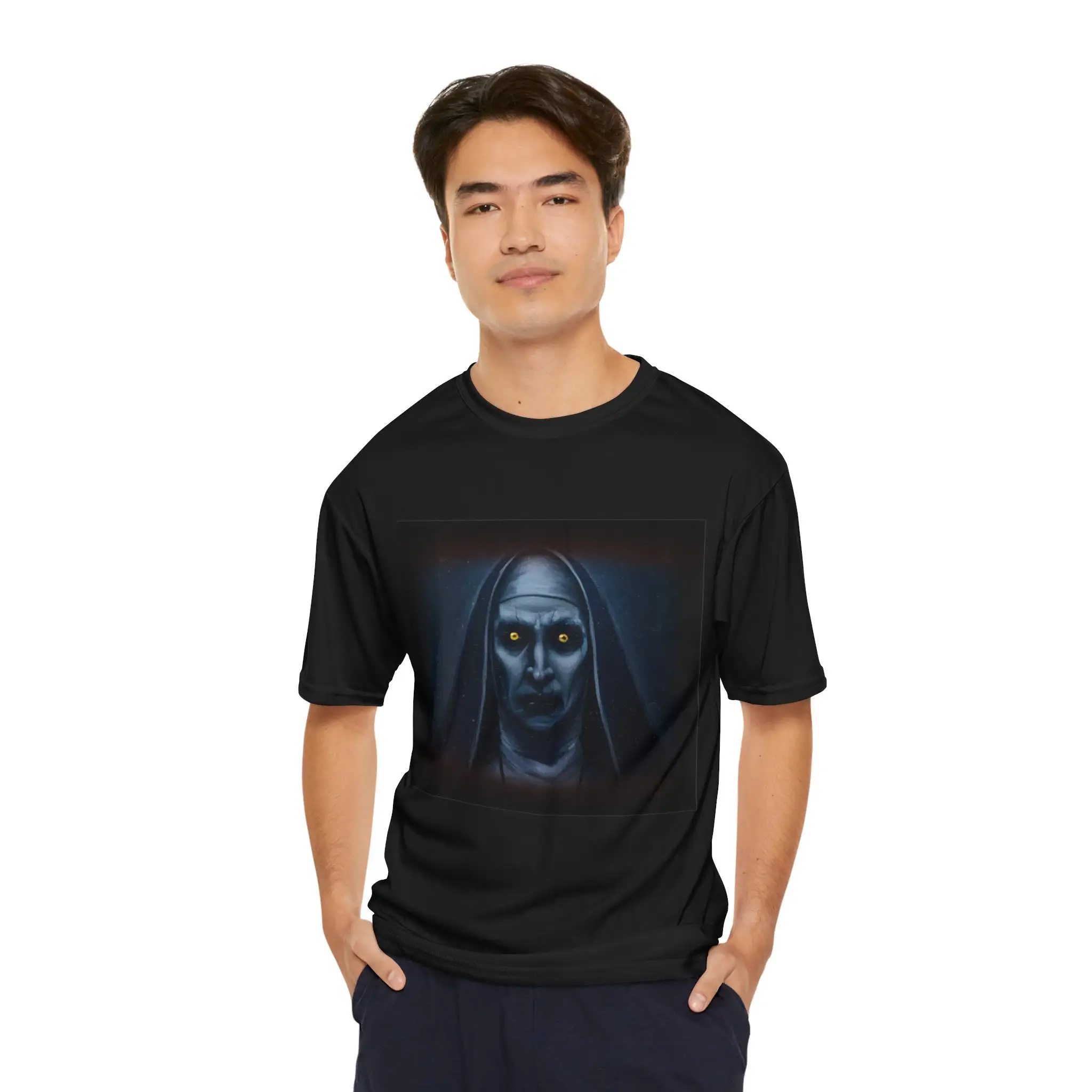 Custom NUN Design Mens Performance T Shirt Personalized Scary 3 Colors Halloween