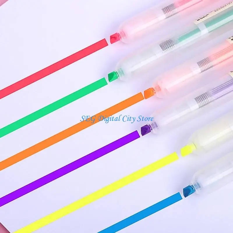 

U75B 12Pcs Fluorescent Highlighters Smooth Glides Fluorescent Marker Pen For Marking