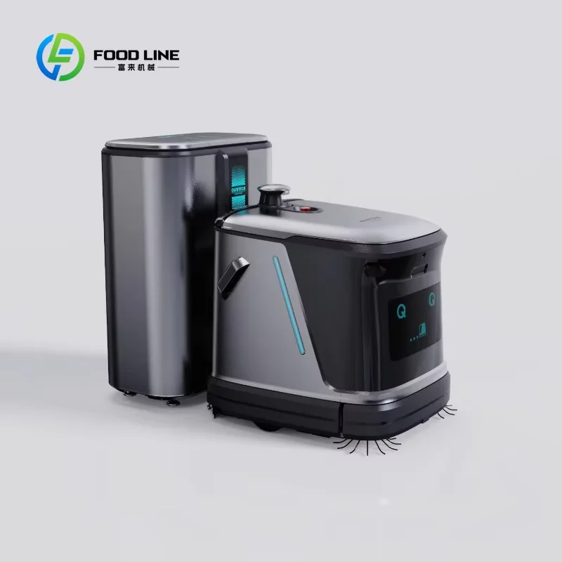 Customized Intelligent Commercial Cleaning Robot Multilingual Touchscreen App/PC Controlled Automatic Sweeping Floor Washing