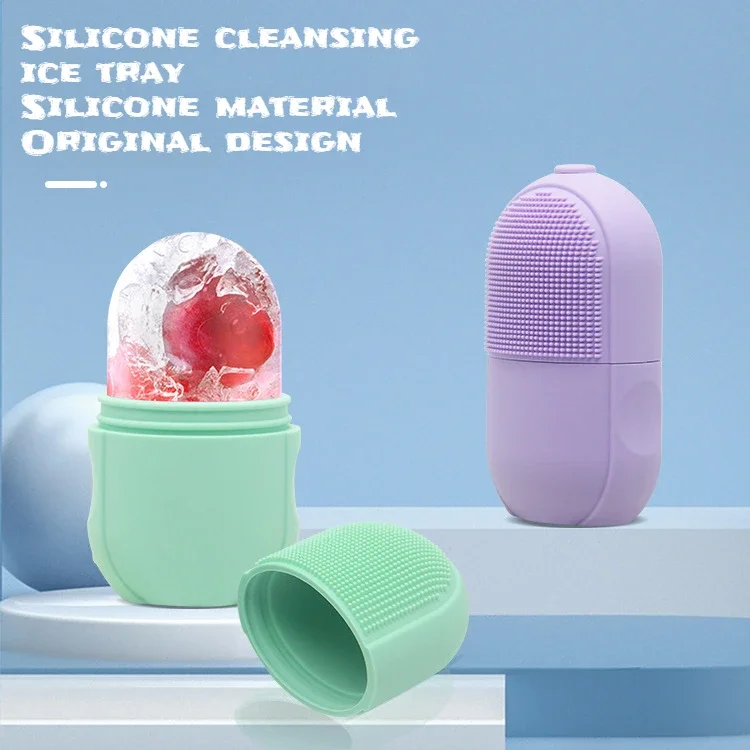 Ice Face Roller Ice Leak-Proof Silicone Cube Cooling Massager Reusable Contouring Cup Mold Therapy Skin Care Tools