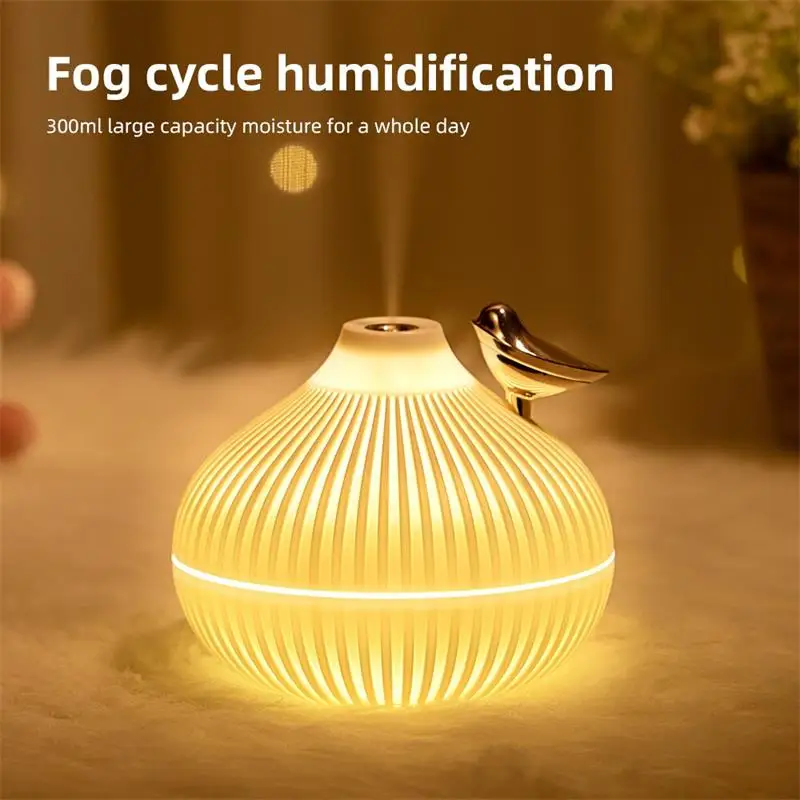 

Hogar New Design 300ml Small Onion Air Humidifier Aroma Diffuser Portable Led Steam Smart Mist USB Humidifier Purifier