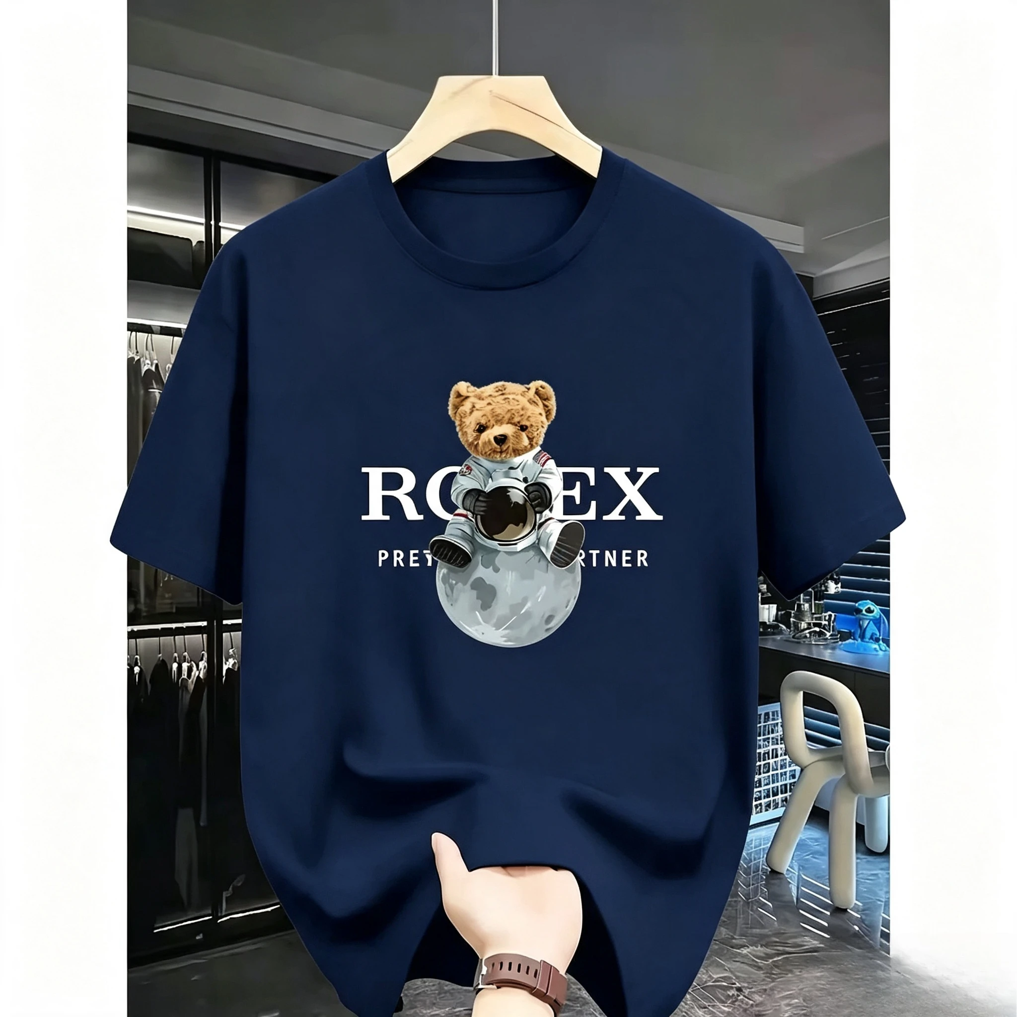 New Summer High Quality Cotton T-shirts for Both Men and Women, with Printed Designs, Featuring A Trendy Harajuku Street Style