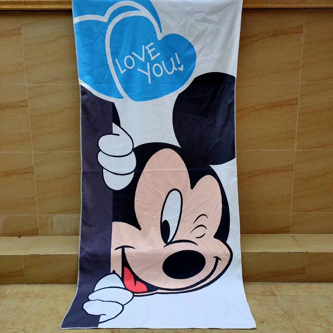 Cartoon Cute Mickey Minnie Mouse Baby Boy Girl Bath Towels 75X150cm Love Microfibre Home Wash Kids Adult Beach Swimming Towel