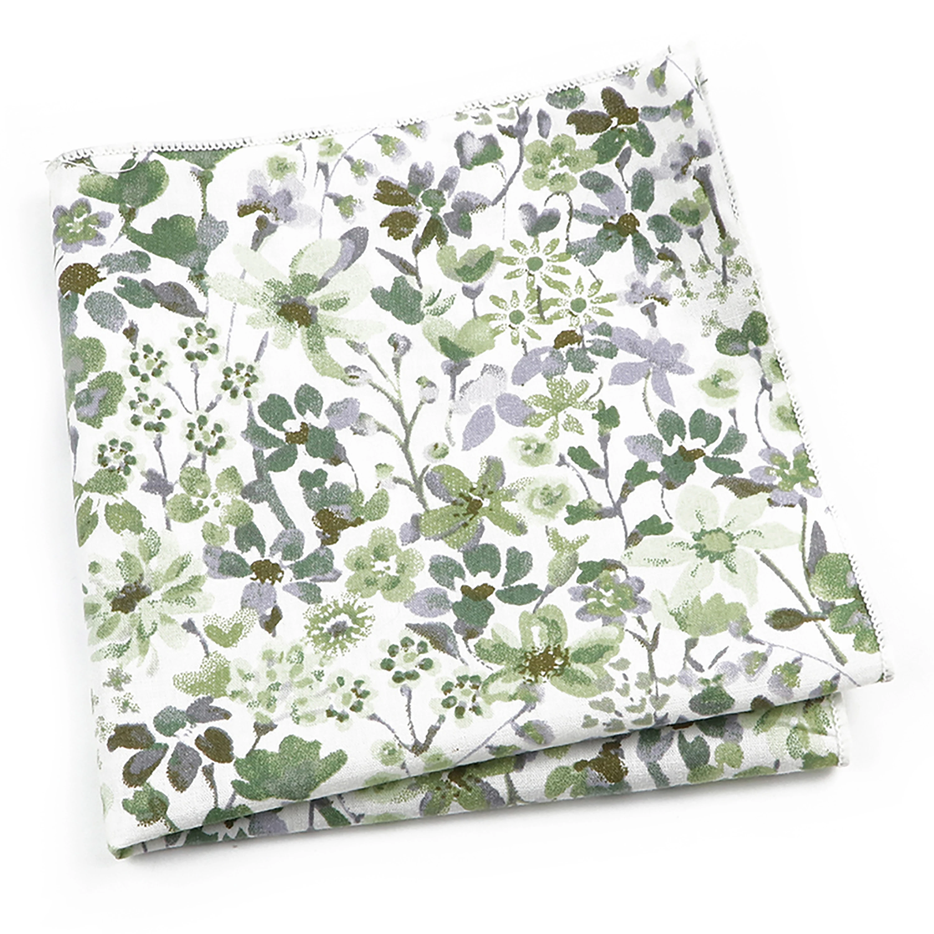 Mooie Groen Blauwe Bloemen Zakdoek 100% Katoen Elegante Kleurrijke 26 cm Pochet Voor Mannen Vrouwen Pak Borst Handdoek Gift