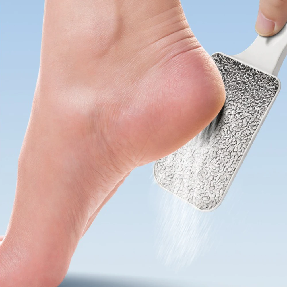 1pcs Foot Rub File Stainless Steel Double-sided Foot Rasp Heel File Hard Dead Skin Callus Remover Exfoliating Pedicure Care Tool