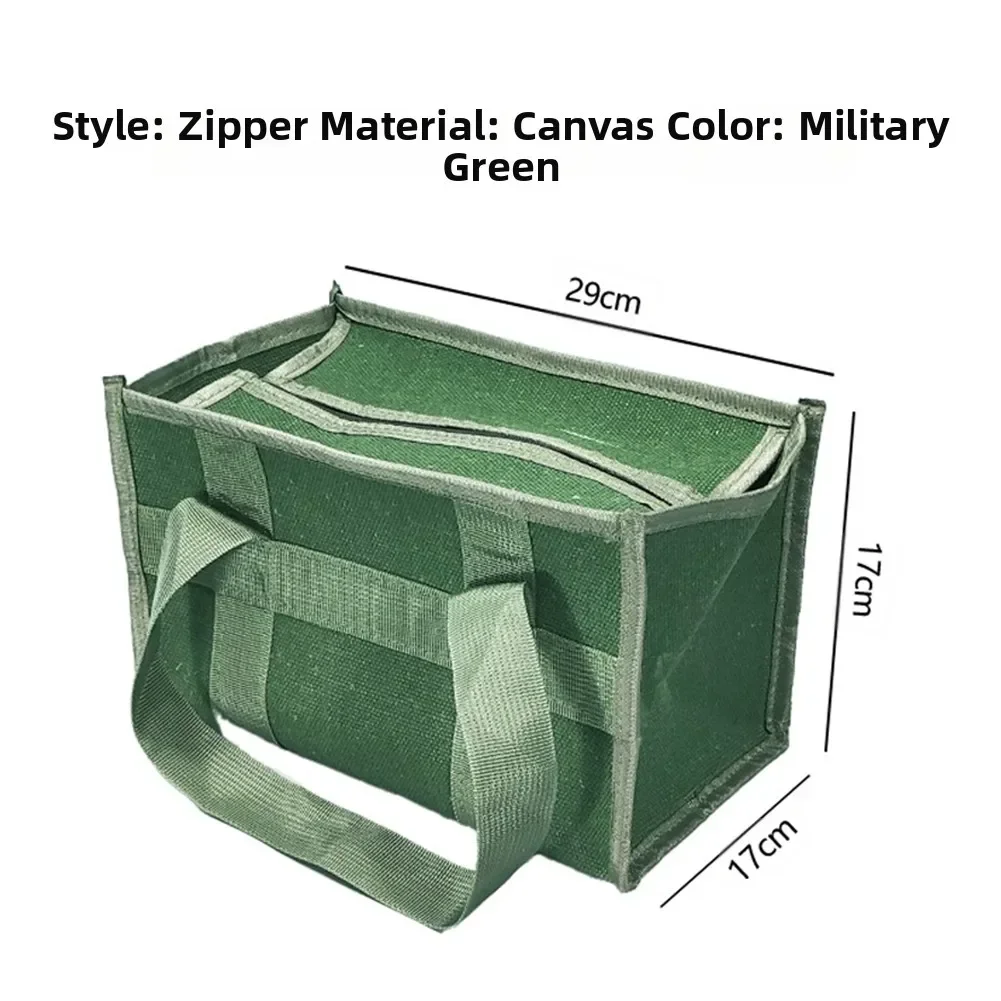 1Pc Canvas Multi-functional Portable Tool Storage Bag Spacious Weatherproof Versatile Bag For Woodworking Metalworking Tool