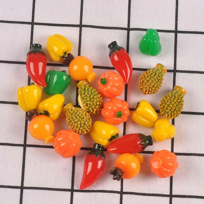 8pcs 1.6x3.6cm Mini Artificial Fruits/Vegetables Desktop Photo Props For DIY Handmade Home Decor Party Supplies Toy Kids C3713