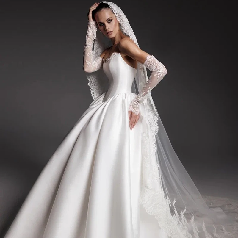 Eightree Elegant Lace A-Line Wedding Dresses Sweetheart Evening Wedding Ball Gown 2026 Bridal Prom Dress Without Veil Customized