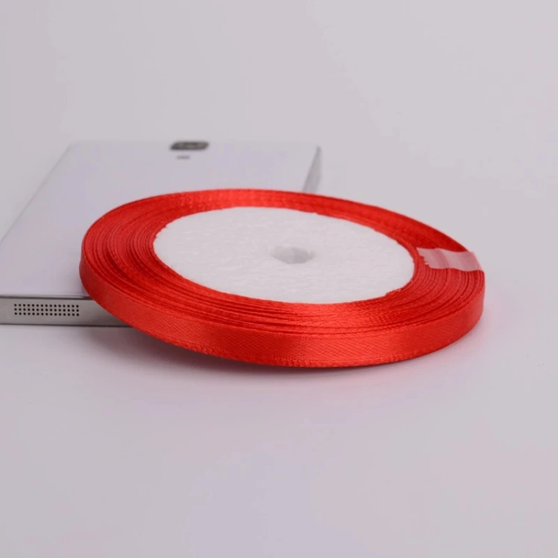 6mm~75mm 25yards/roll Satin Ribbon Christmas Wedding Party Decoration DIY Handmade Clothing Accessories Crafts Gift Wrapping