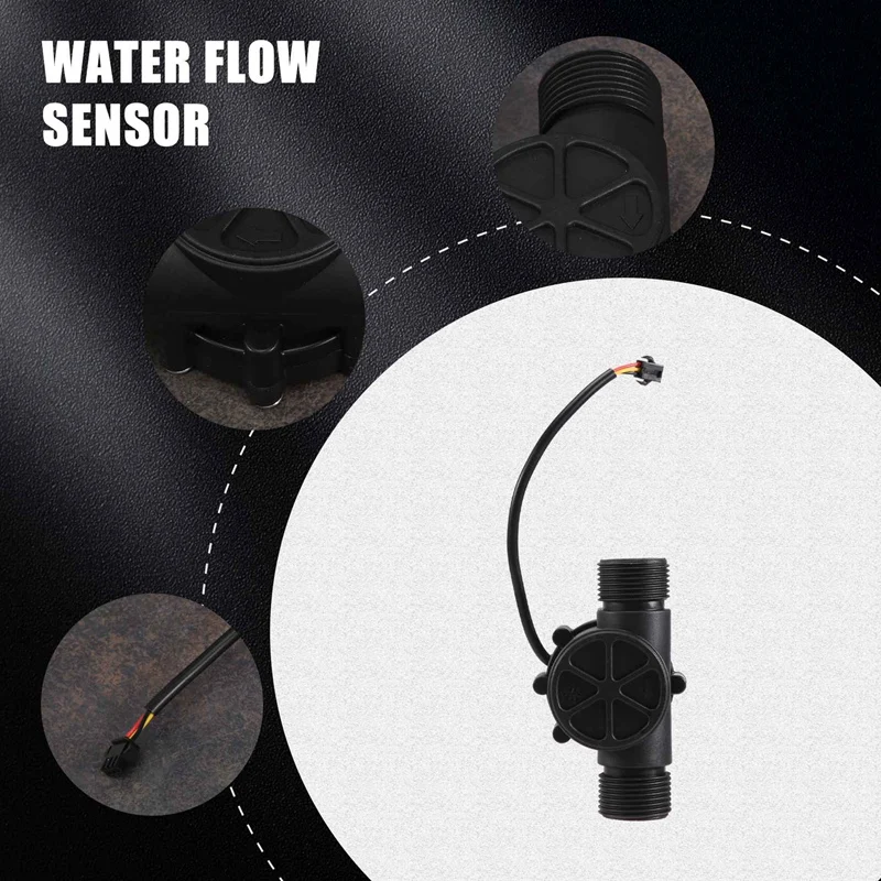 1Pcs Water Flow Sensor DN25 DC3.5-24V 1 Inch 2-100L/Min Hall Flowmeter Heat Pump Water Heater Flow Meter Switch Counter-A56M