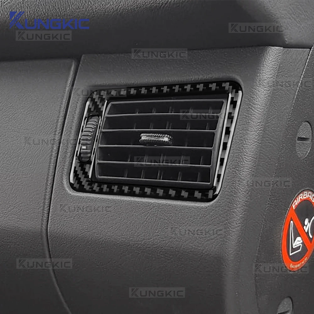 Real Soft Carbon Fiber For Mercedes Benz SLK R170 1996 1997 1998 1999 2000 2001 2002 2003 Passenger Air Vent Frame Trim Sticker view 4
