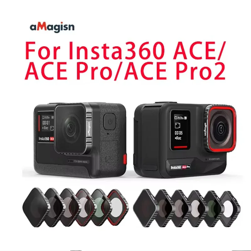 AMagisn CPL UV ND Filter Set for Insta360 Ace Pro/Pro 2 ND 4 Sets Mix 4 Sets Waterproof Lens Filters