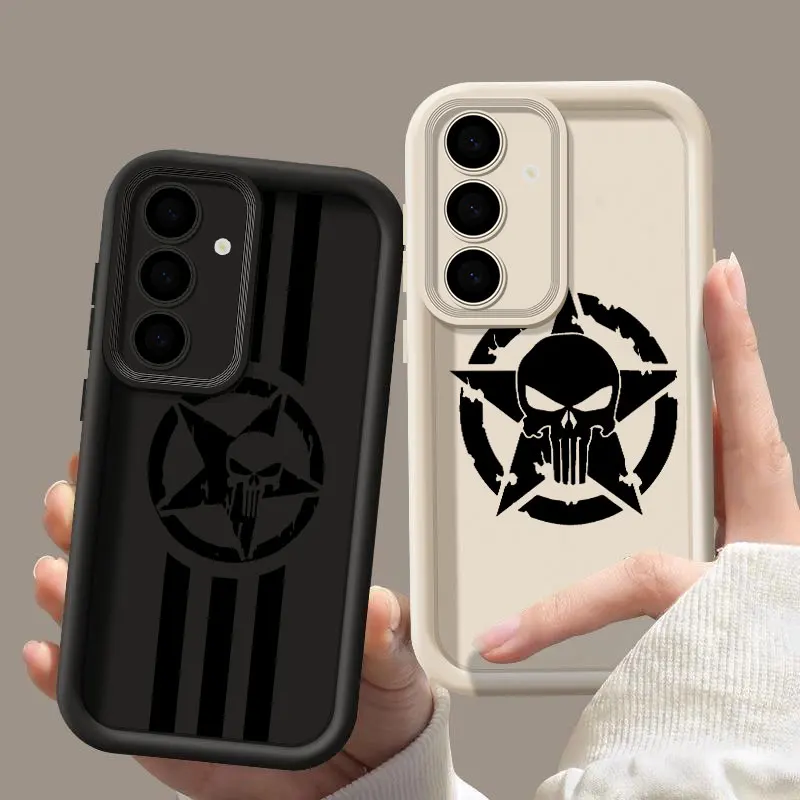The Punisher Marvel Art Fundas For Samsung Galaxy S26 S25 S24 S23 S22 Plus S21 Ultra S20 FE Case S26 Ultra Soft Phone Back Cover