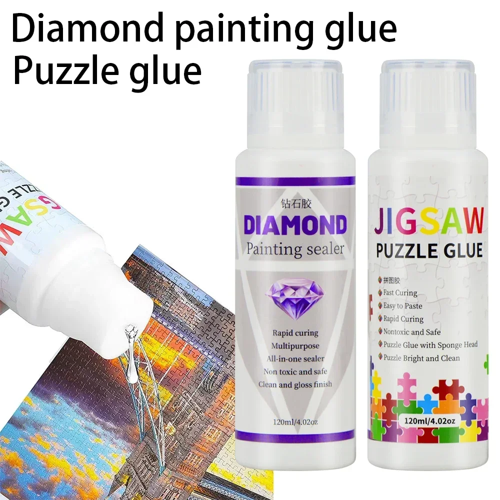 120ML Diamond Painting Sealer 5D Diamond Painting Art Glue Permanent Hold & Shine Effect Sealer Diamond Painting Puzzle