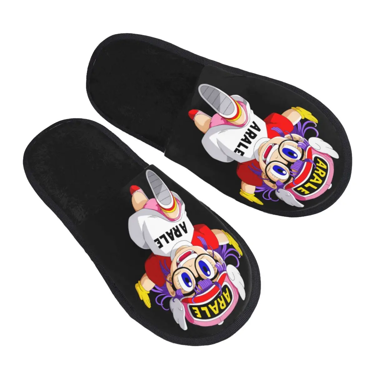 Pantuflas Personalizadas Dr. S-Slump Arale Norimaki de Espuma Viscoelástica Suave para Mujer, Pantuflas Cálidas y Acogedoras de Manga, Antideslizantes