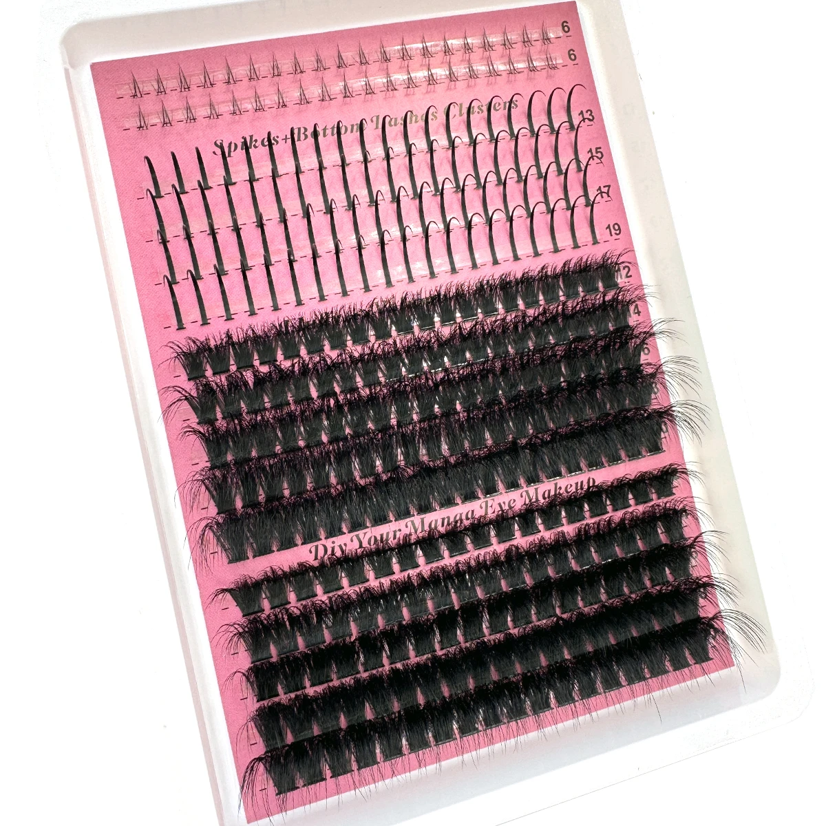16Rows False Eyelashes Clusters Spikes&Bottom Lashes DIY Manga Cluster Eyelash Extensions Waterproof Individual Lashes Clusters