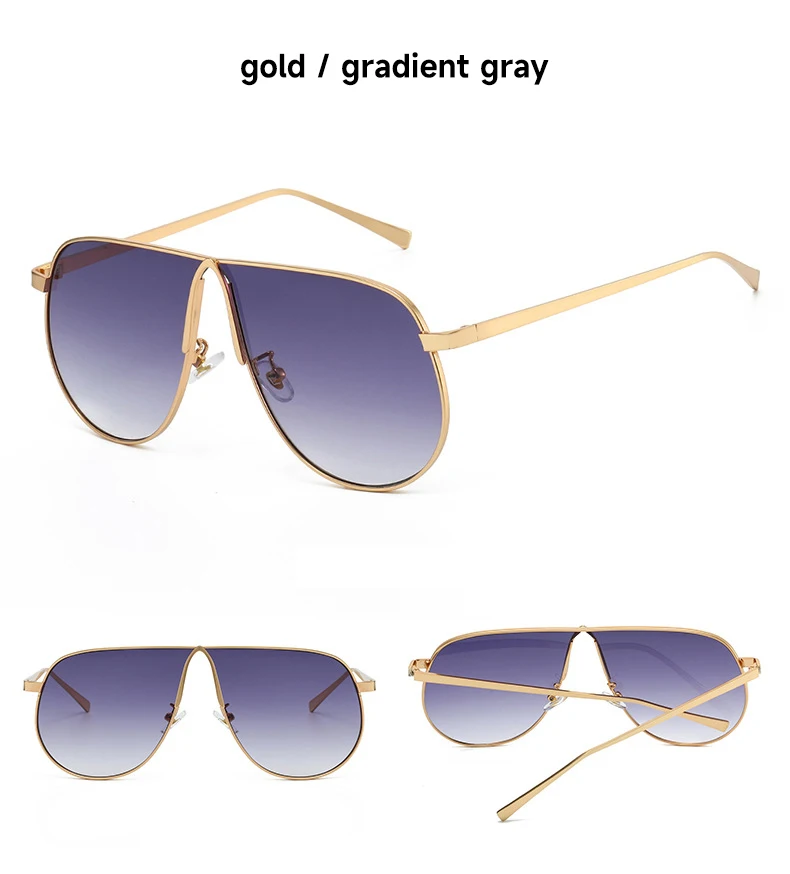 Neue Modische Sonnenbrillen für Damen und Herren Übergroße Piloten-Sonnenbrillen UV400 Metall-Brillen Markendesigner-Shades – Detail 7