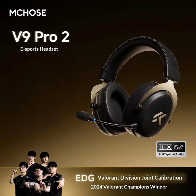 MCHOSE V9 Pro 2 Gaming Headset 4‑Mode Headphone,THX Spatial Audio,FPS Game Positioning,Wireless Bluetooth Wired for PC Gamer