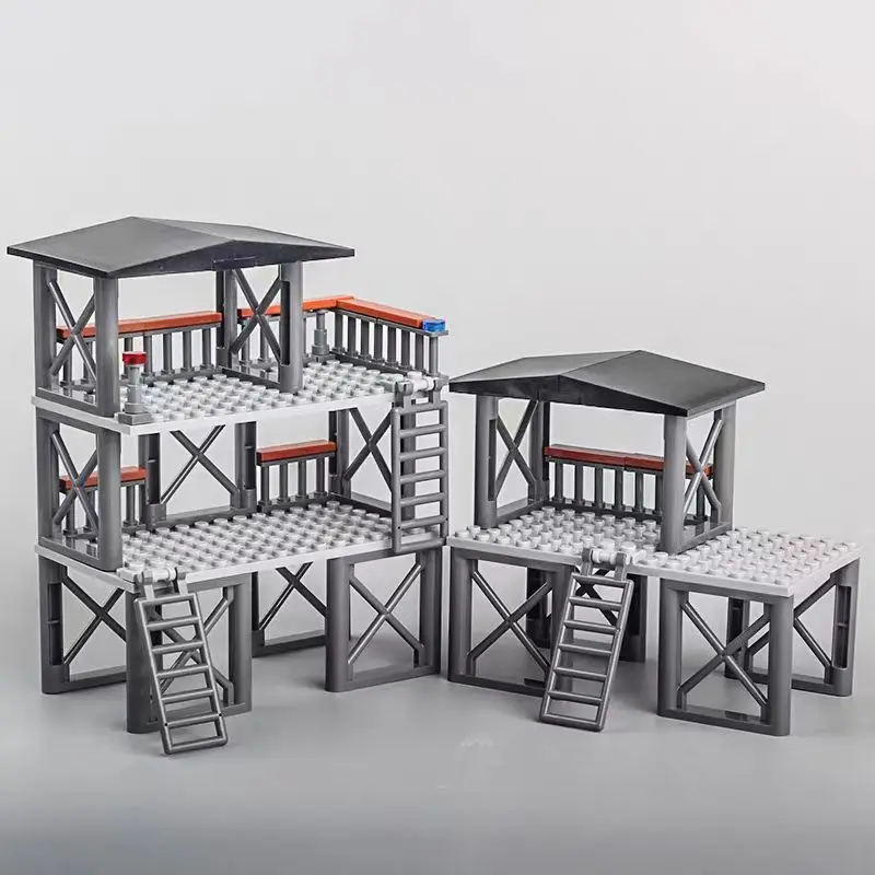 

War Scene accessories military base Guard tower building blocks Watch tower Defense tower moc Blocks Boys Toys