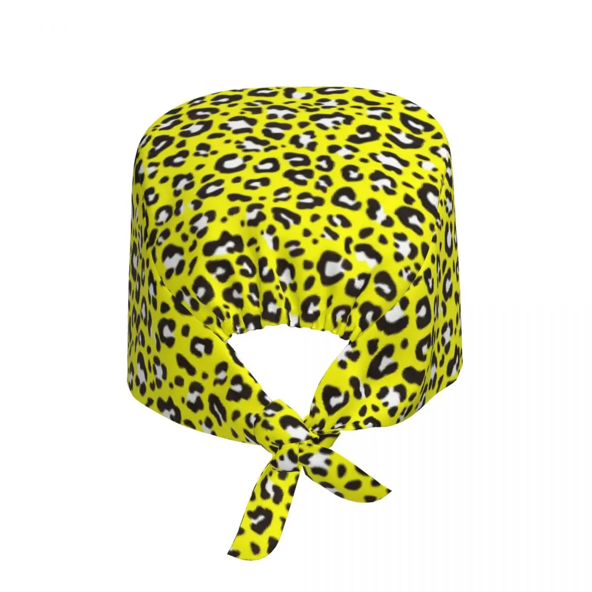 Yellow Leopard Spots Print Nursing Work Cap Surgical Scrub Caps Unisex Nursing Hair Hats Work Scrubs Hat for Hospital Pharmacy