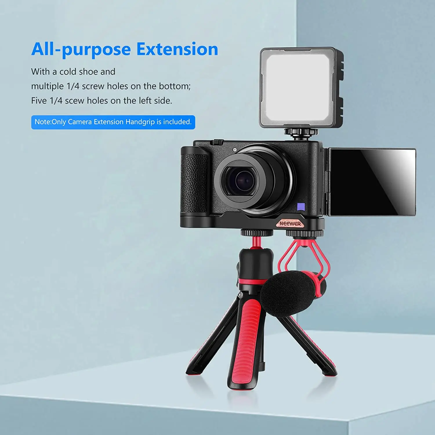 Neewer ZV1 Camera Handle Grip Bracket, Camera Base Mount Bracket Compatible with Sony ZV-1 Camera, ZV1 Vlogging Accessories