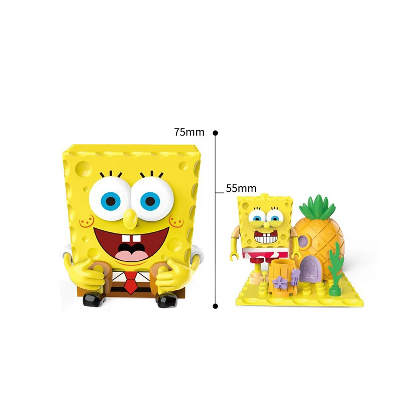 4pcs SpongeBob SquarePants 수제 인형 만화 장식 패트릭 스타 Abs Krabs Squidward Tentacles 그림 어린이 장난감 선물