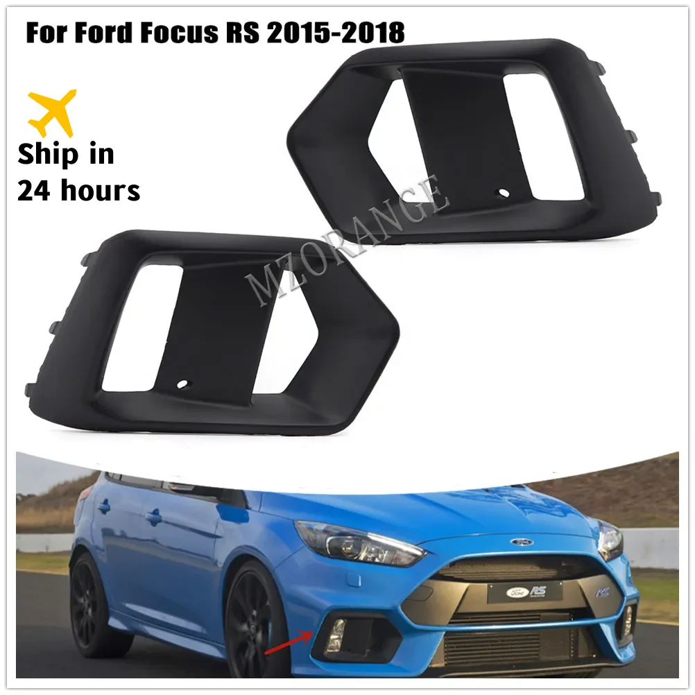 Fog Light Cover Headlight Frame For Ford Focus RS 2015 2016-2018 Fog Grille Black ABS Moulding Case Fog lamps Car Accessories