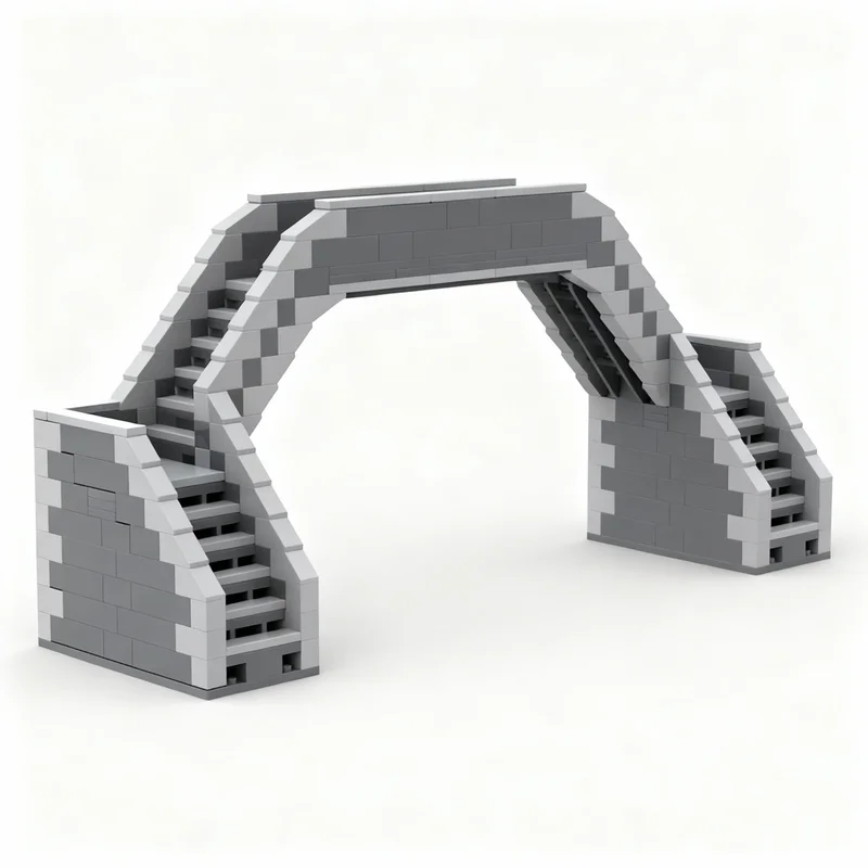 314pcs MOC Train Supplemental Foot Bridge Model Building Blocks Toy Architecture Christmas Gift Collection DIY Education Display