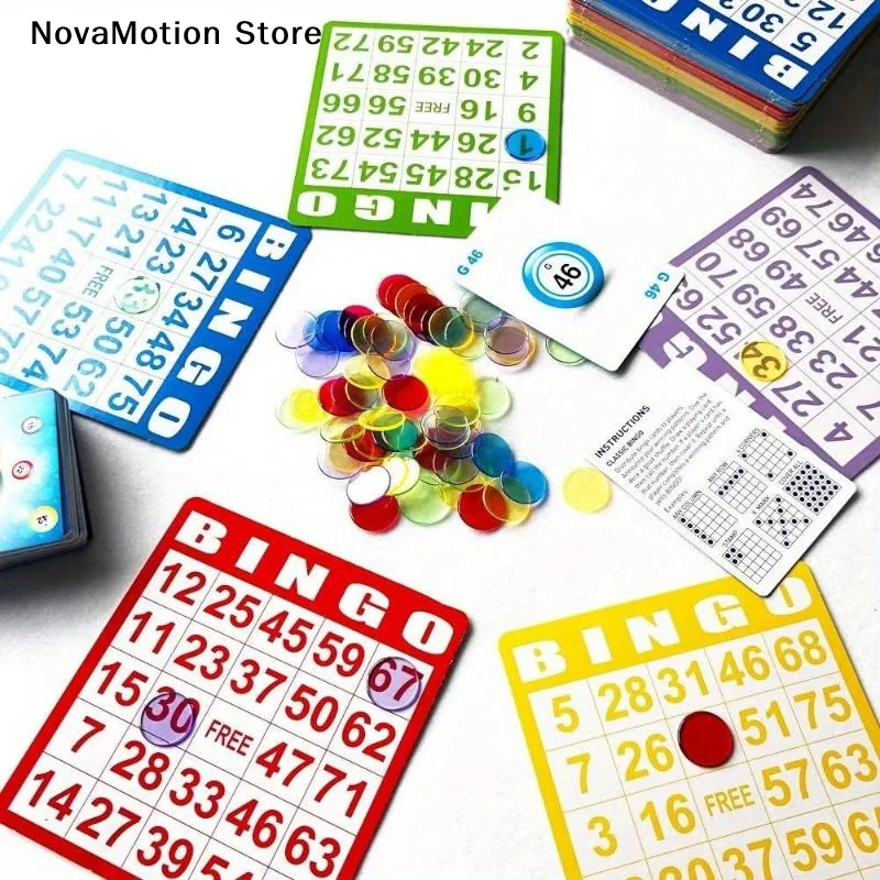 [NM]50/100Pcs Non Repeating Bingo Card Educational Interactive Game Bingo Family Games Set For Kids Family Friends Group Play