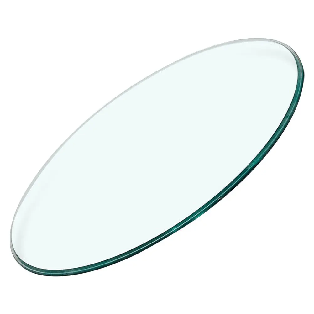

Round Thickened Tempered Glass Table Top Clear Explosion Proof Smooth Edge for Tea Table Dining End Home Decor