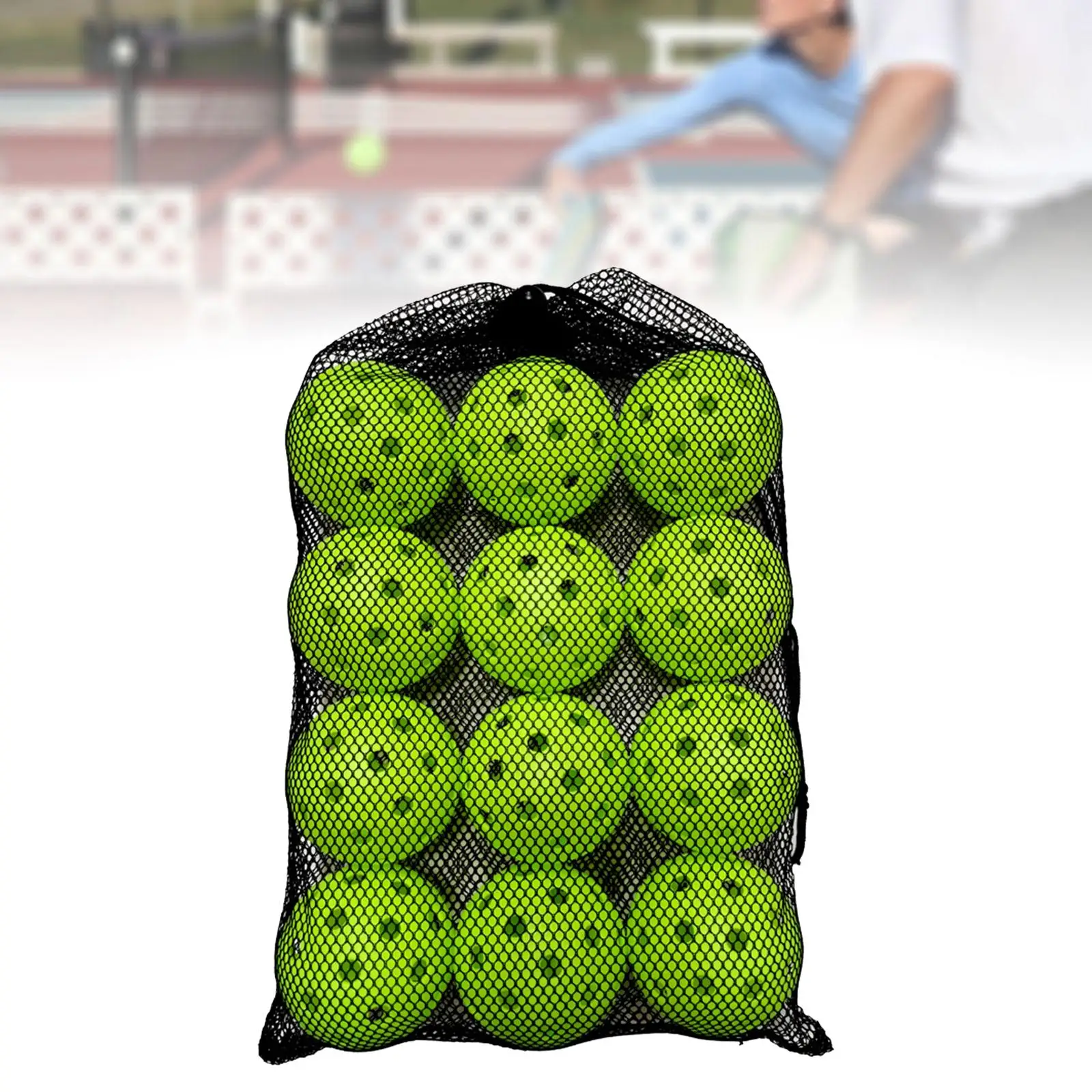 12 Pieces Pickleball Balls Training Pickleball Pickle Balls 40 Holes Hollow Ball Competition Ball Fitments for Outdoor Courts