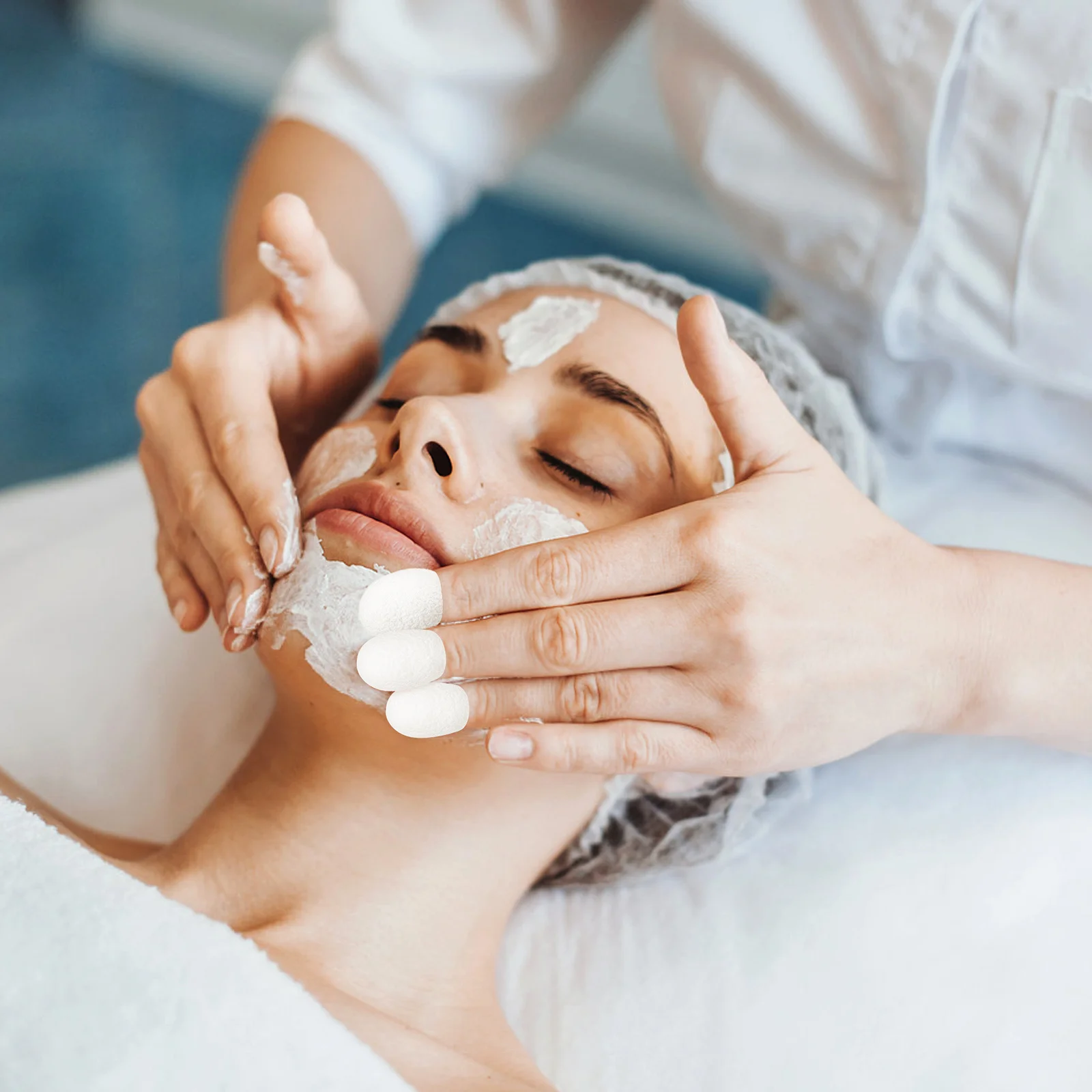 30 stks Natuurlijke Zijderups Gezichtsreiniging Bal voor Mee-eter Verwijderen Huidverzorging Peeling Wasbaar Klein Formaat voor Lip