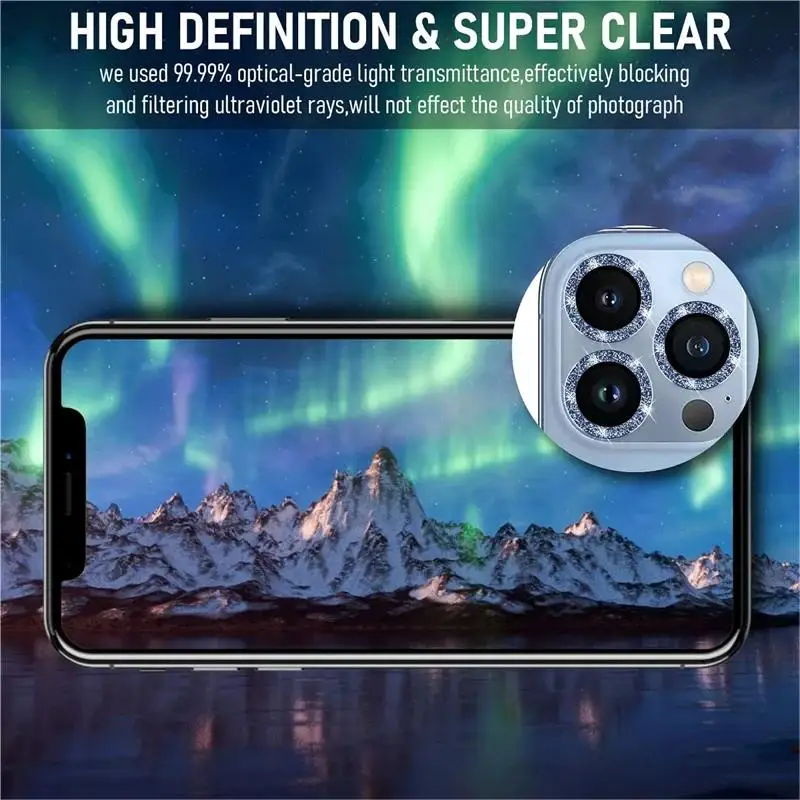 Suitable For iPhone 15 14 13 12 11 Pro Max CD Pattern Dazzling Color High-Definition Lens Film Protection Back Cover Camera