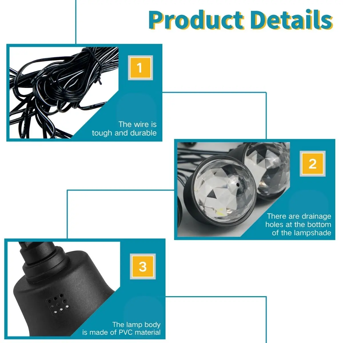 1pc USB 電源を供給する 10 ヘッドのカラフルなマジックボールライトストリング、雰囲気ライト、パーティー装飾ライト、中庭屋内バーフラッシー