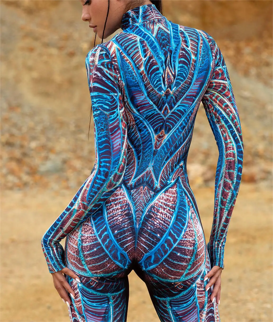 Bunte Punk-Regenbogen-Bodysuits für Halloween, Feiertagspartys, Cosplay, Elastisches Kostüm, Jumpsuit, Romper, Damen-Aerial-Yoga-Anzug, Zentai – Detail 5